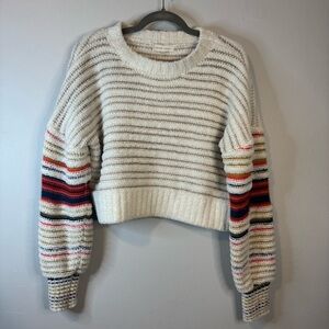 Gilded Intent Multicolor Striped Crew Neck Sweater